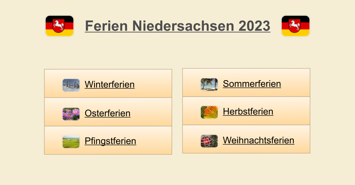 Ferien Niedersachsen 2023