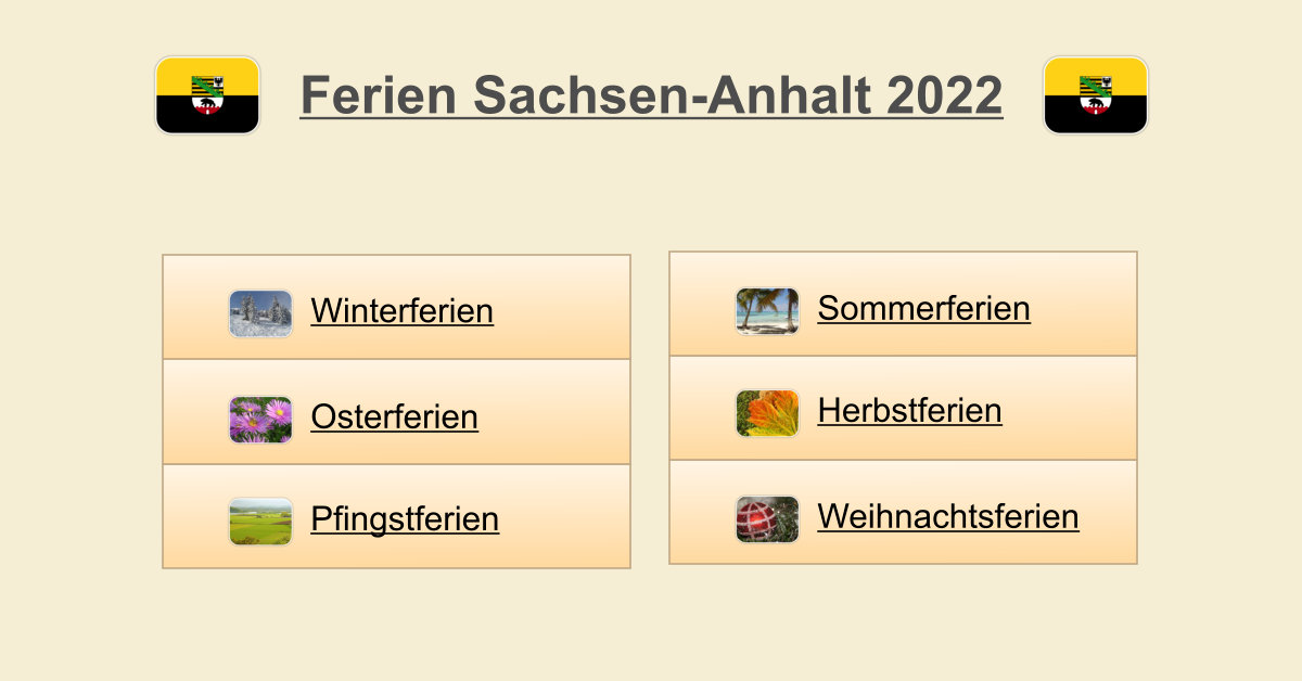 Ferien Sachsen-Anhalt 2022