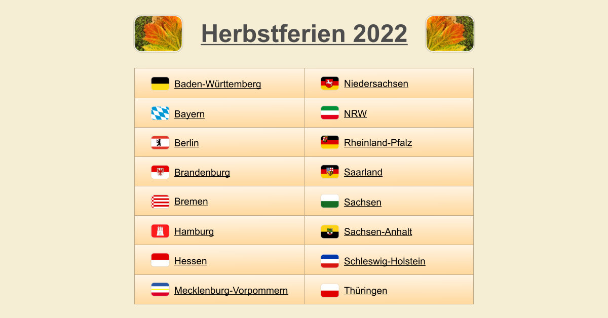 Warum Hat Hessen 2022 Nur Eine Woche Herbstferien Herbstferien 2022
