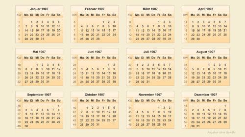 Kalender 1907