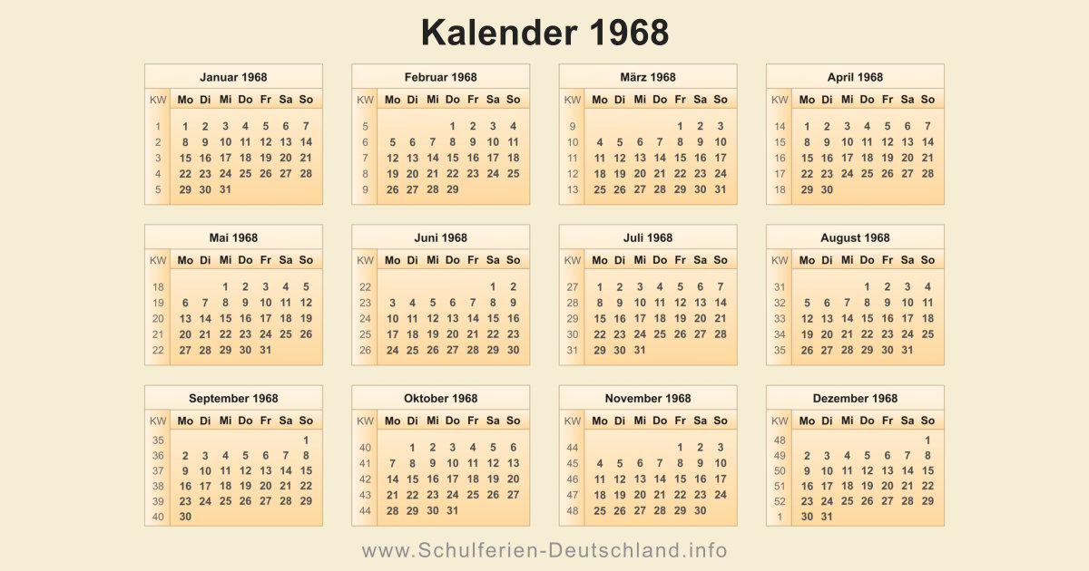 Kalender 1968