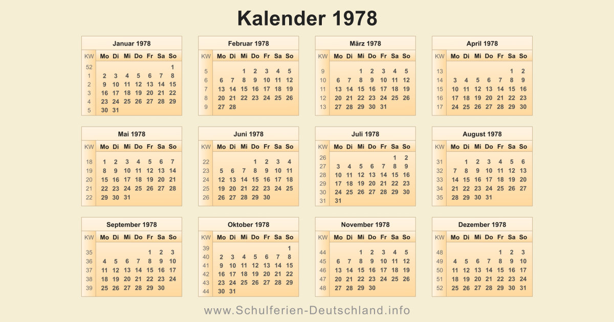 Kalender 1978