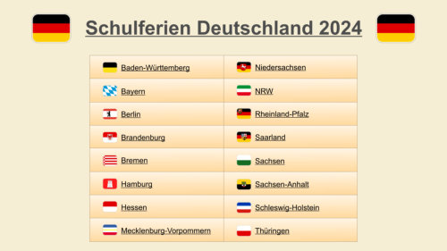 Schulferien Deutschland 2024