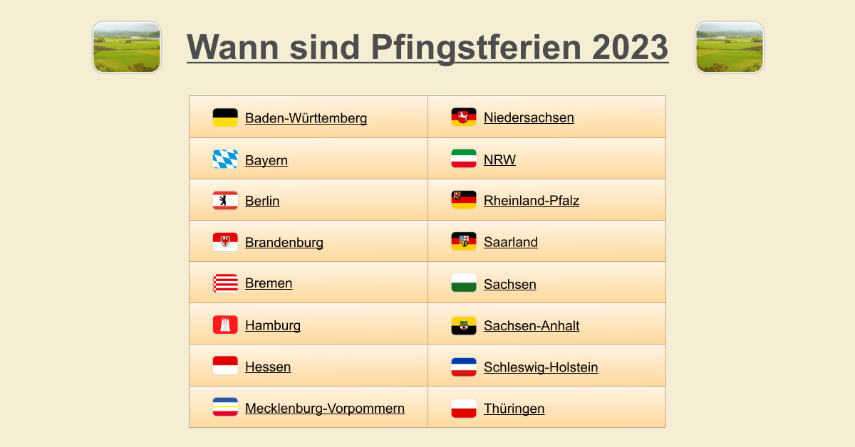 Wann sind pfingstferien 2023